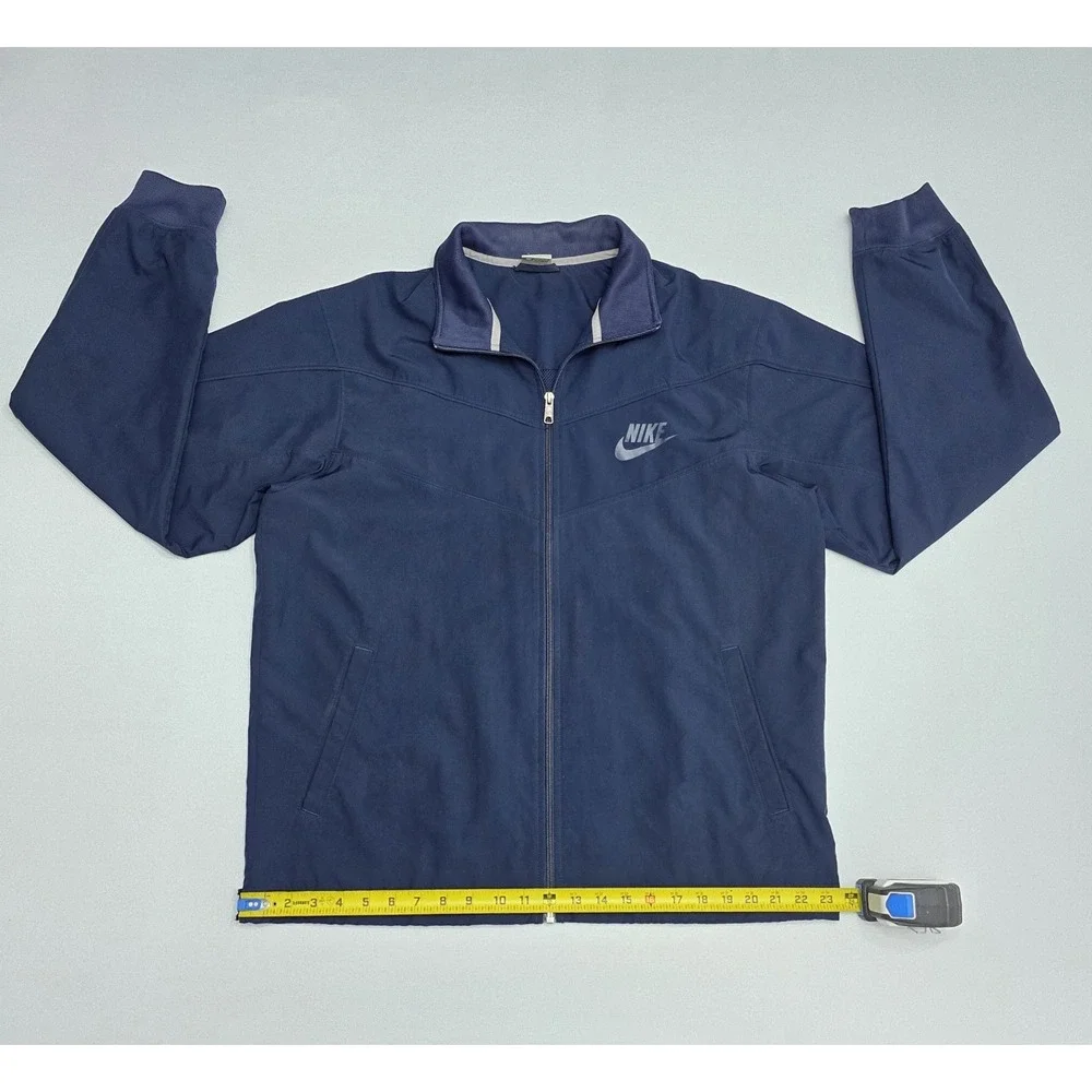 Nike Sportswear Navy Blue Full Zip Track Jacket Mens Lrg Mesh Lined Windbreaker